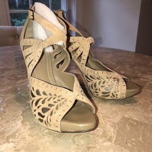 ALDO Brown Platform Heels with Criss-Cross Strap